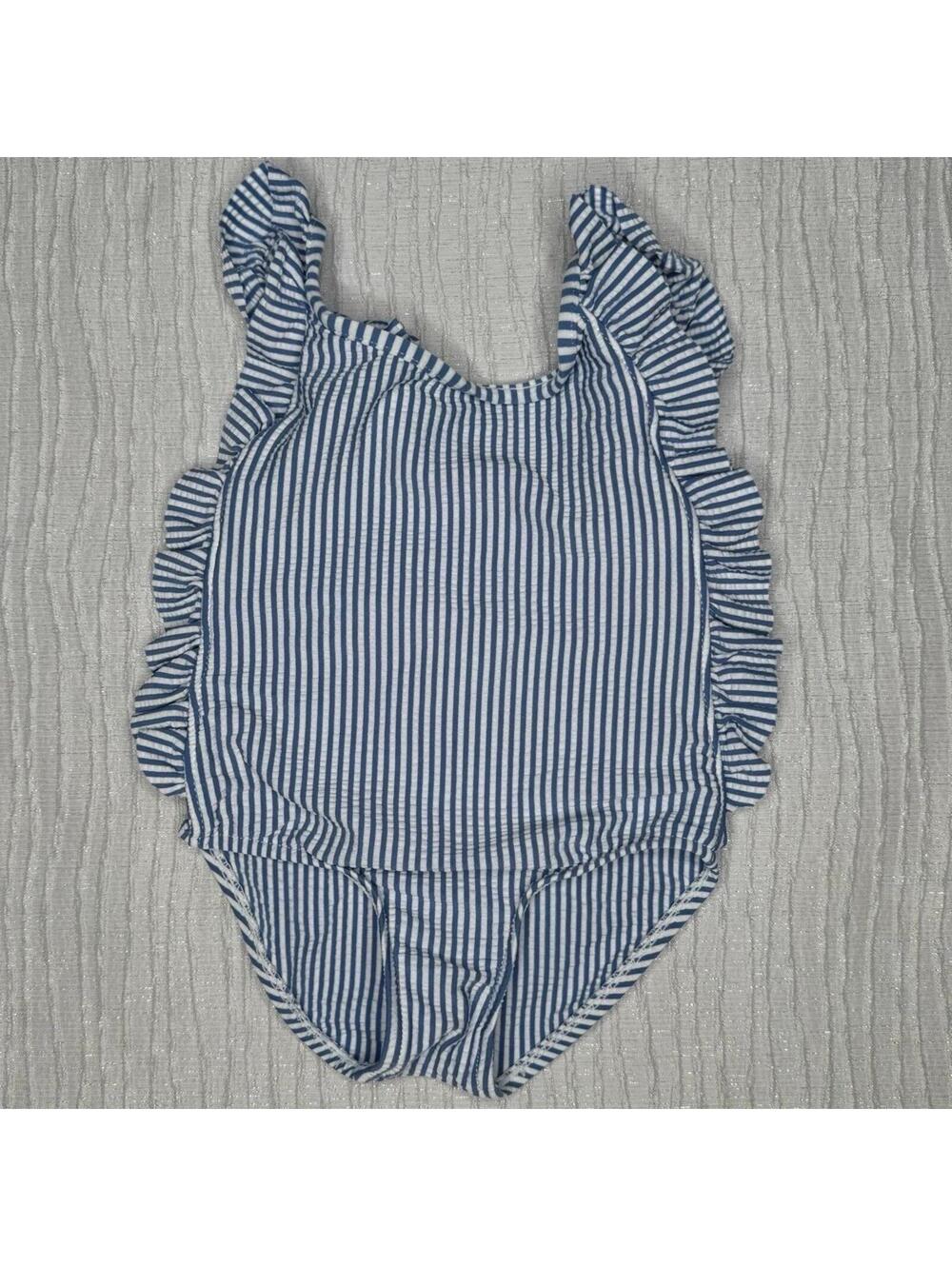 Zara baby girl Navy Stripe Ruffle One Piece